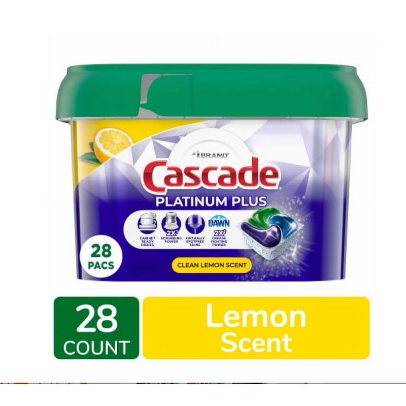 TEMU Cascade Lemon Scent Dishwasher Detergent Pods 28 Ct