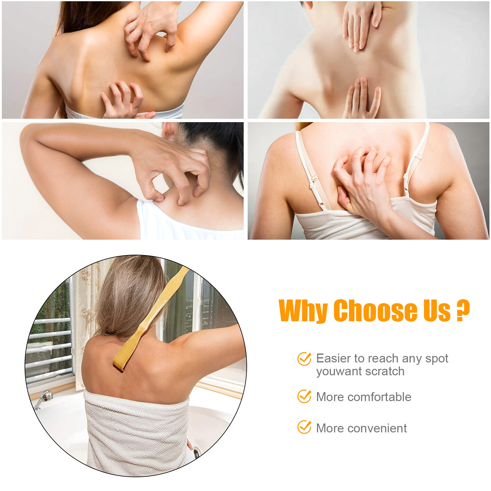 3pcs natural bamboo wooden back scratcher set – handheld   rake for   relief, relaxation & massage tools, durable back   stick, long handle body massager for men women seniors, portable pocket size travel   relief tool for home   use, comfortable wooden back rake for daily relaxation, stress relief, and unique gift idea Product details 3