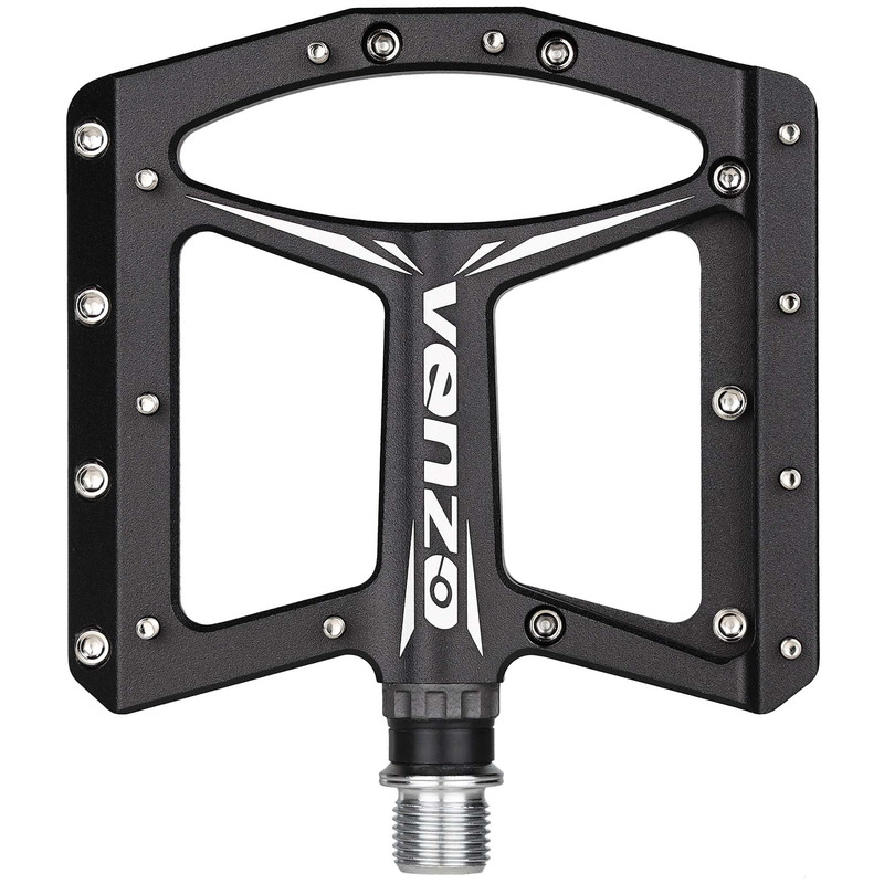 TEMU Flat Mountain Bmx Mtb Aluminum Bike Sealed Bearing Pedals - Large Bicycle Platform -110mm X 100mm- 12mm Thickness- Pedals 9/16" With Anti-slip
