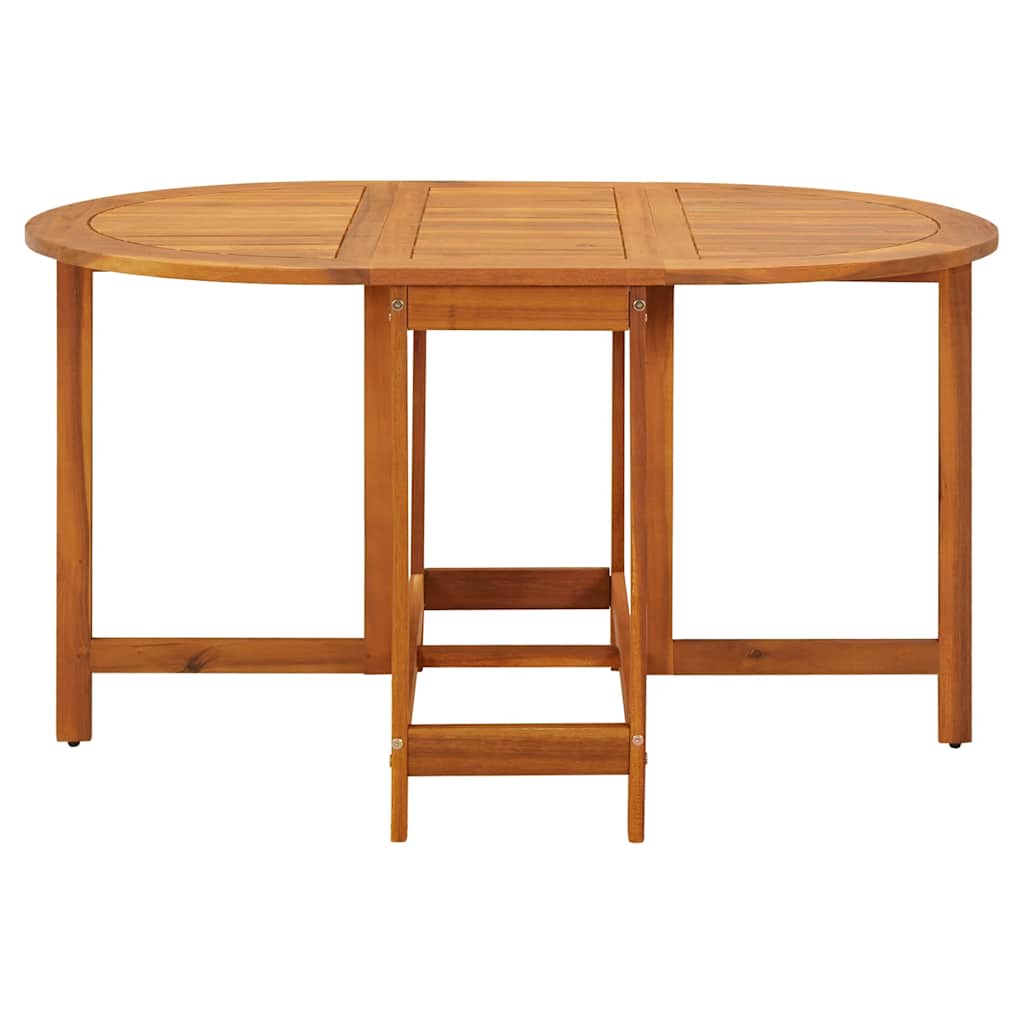 vidaXL Garden Table Folding Brown Solid Acacia Wood Outdoor Surface Patio