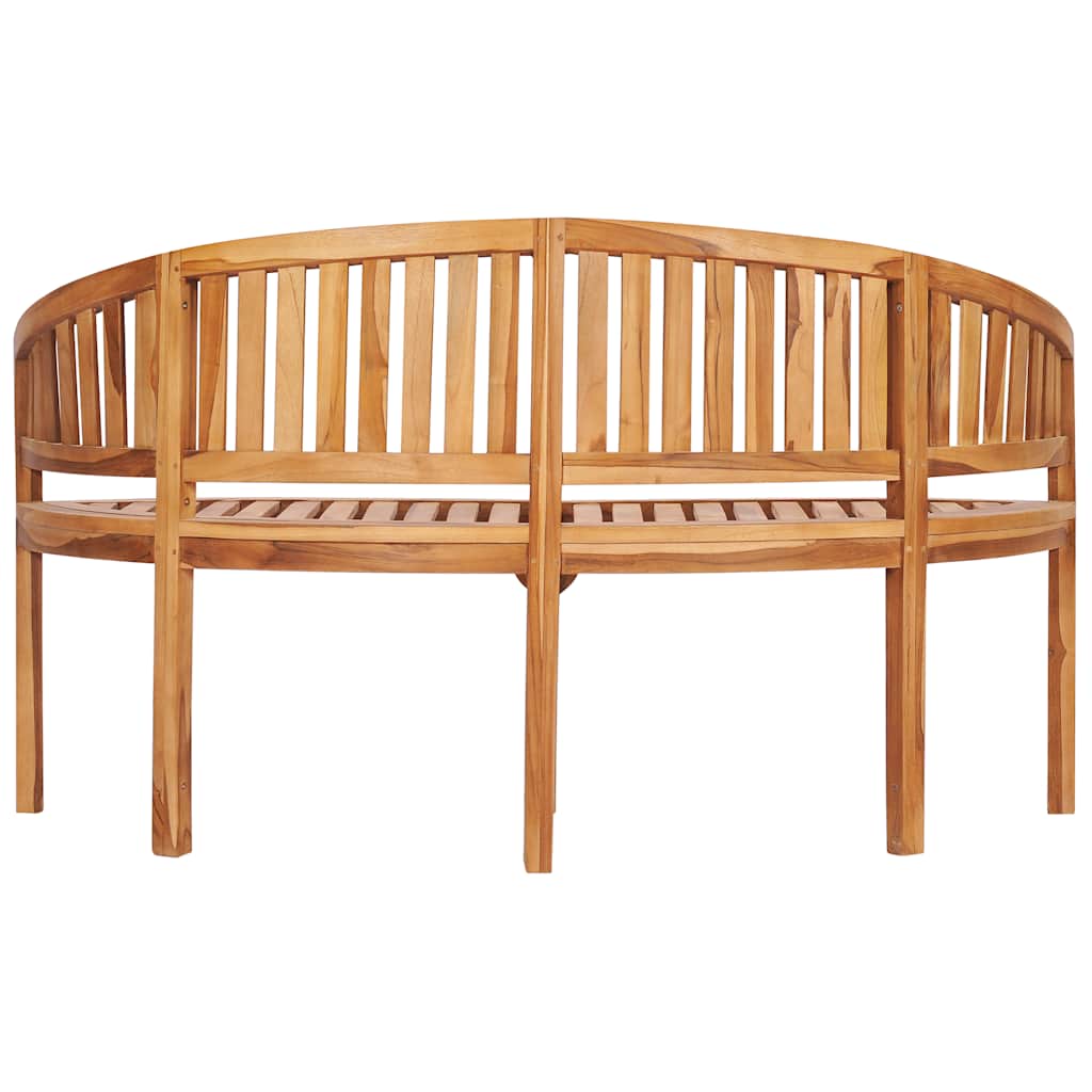 vidaXL Teak Wood Banana-Shaped Garden Bench for Indoor and Outdoor Spaces