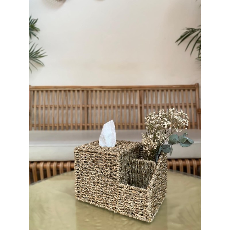 multifunctional tissue box tissue storage box tissue box cover square nightstand organizer bedside organizer remote holder for bed boho tissue box Product details 7