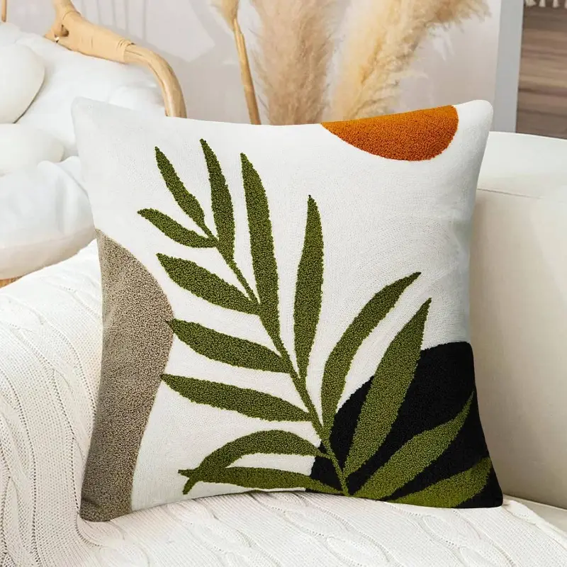 boho pillow covers 20x20 tufted modern throw pillow covers abstract leaf pillow cover bohemian aesthetic boho pillows decorative large pillows couch bed sofa living room 1pc Product details 8