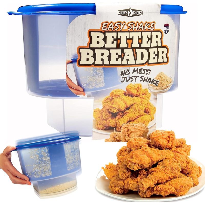 TEMU Better Bowl Mess-free Batter Breading Station- Pour In Seasonings Add Meat Fish Or Veggies & Shake - Great For Holiday Parties