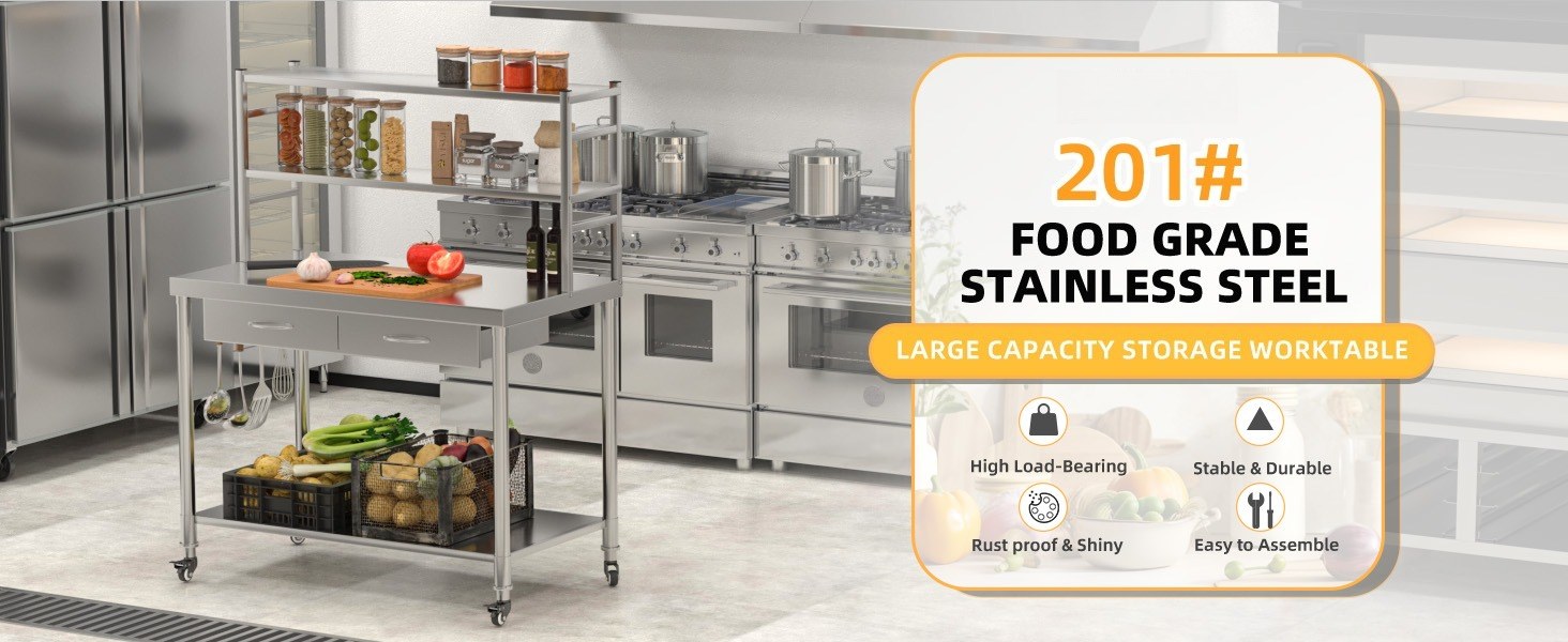 Stainless Steel Prep Table 48