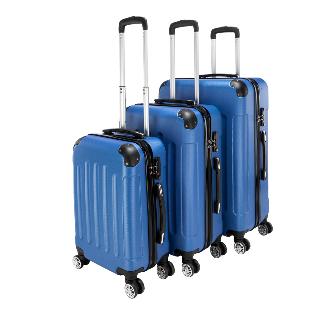 TEMU Luggage Set Of 3, Abs Hardside Suitcase Sets With 4 Spinner Wheels, Lightweight Trolley Travel Case For Carry On , 20" 24" 28"