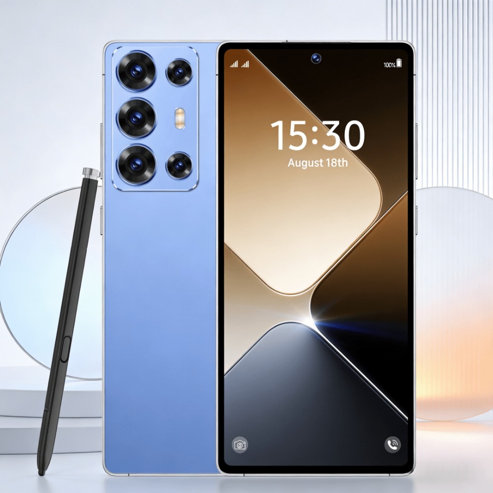 商品图片 S25 Ultra 解锁安卓智能手机，高性能手写笔手机，配备6.8英寸显示屏，双卡双待，手写笔。包含：耳机、数据线、手机壳、屏幕保护膜，完整配件套装。采用纤薄设计，性能稳定，适合日常使用、商务、娱乐和送礼。