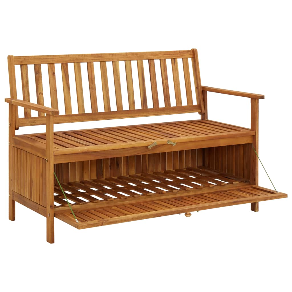vidaXL Outdoor Storage Bench Deck Box for Patio Furniture Solid Wood Acacia