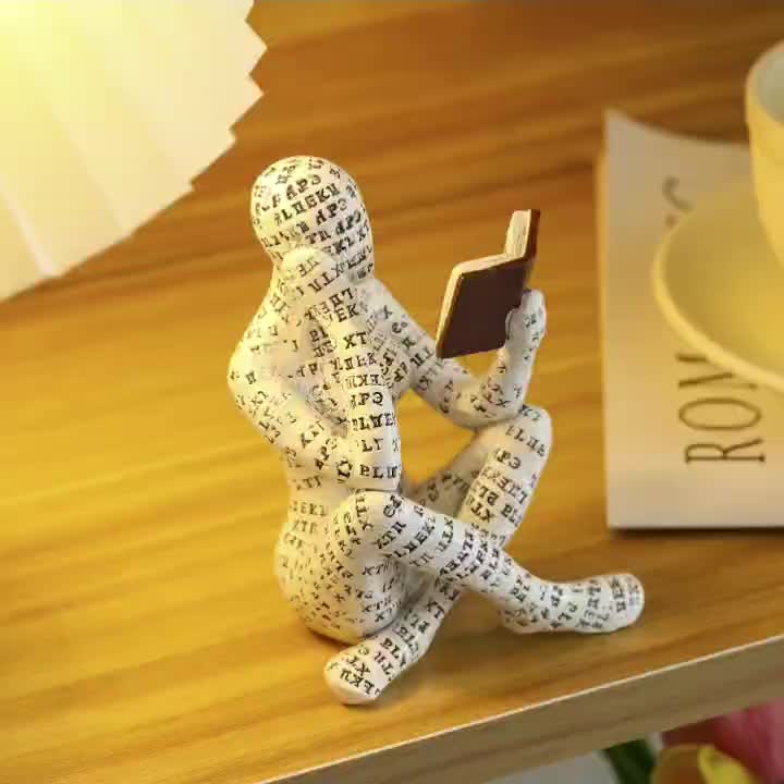 Home Resin Ornament Elegant Reading Resin Statue Indoor Office Sculptures Home Decor_voghion.com