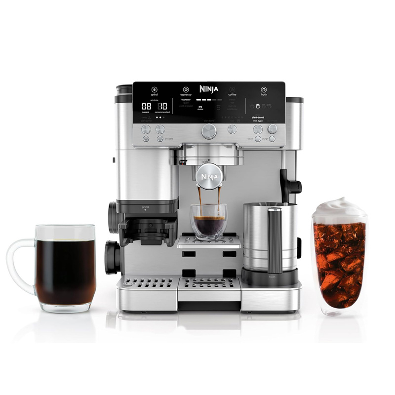 r es601 luxe caf   espresso machine drip coffee cold brew grinder tamper frother silver certified refurbished Product details 1