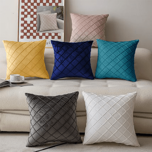 20x20 quilted velvet throw pillow 6 colors soft stylish diamond design bedroom accent insert included