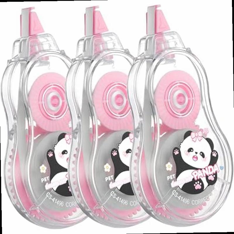 Gourd Shaped Correction Tape Aesthetic Cute and Portable White Correction Tape for School Office and Home 3PCS 12M 39ft x 0 2 Pink