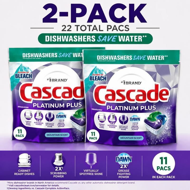 TEMU (2 Pack) Dishwasher Detergent Action , Scent, 11 Count
