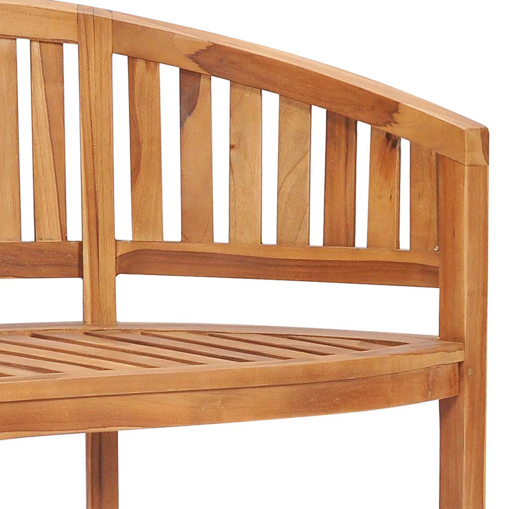 vidaXL Teak Wood Banana-Shaped Garden Bench for Indoor and Outdoor Spaces
