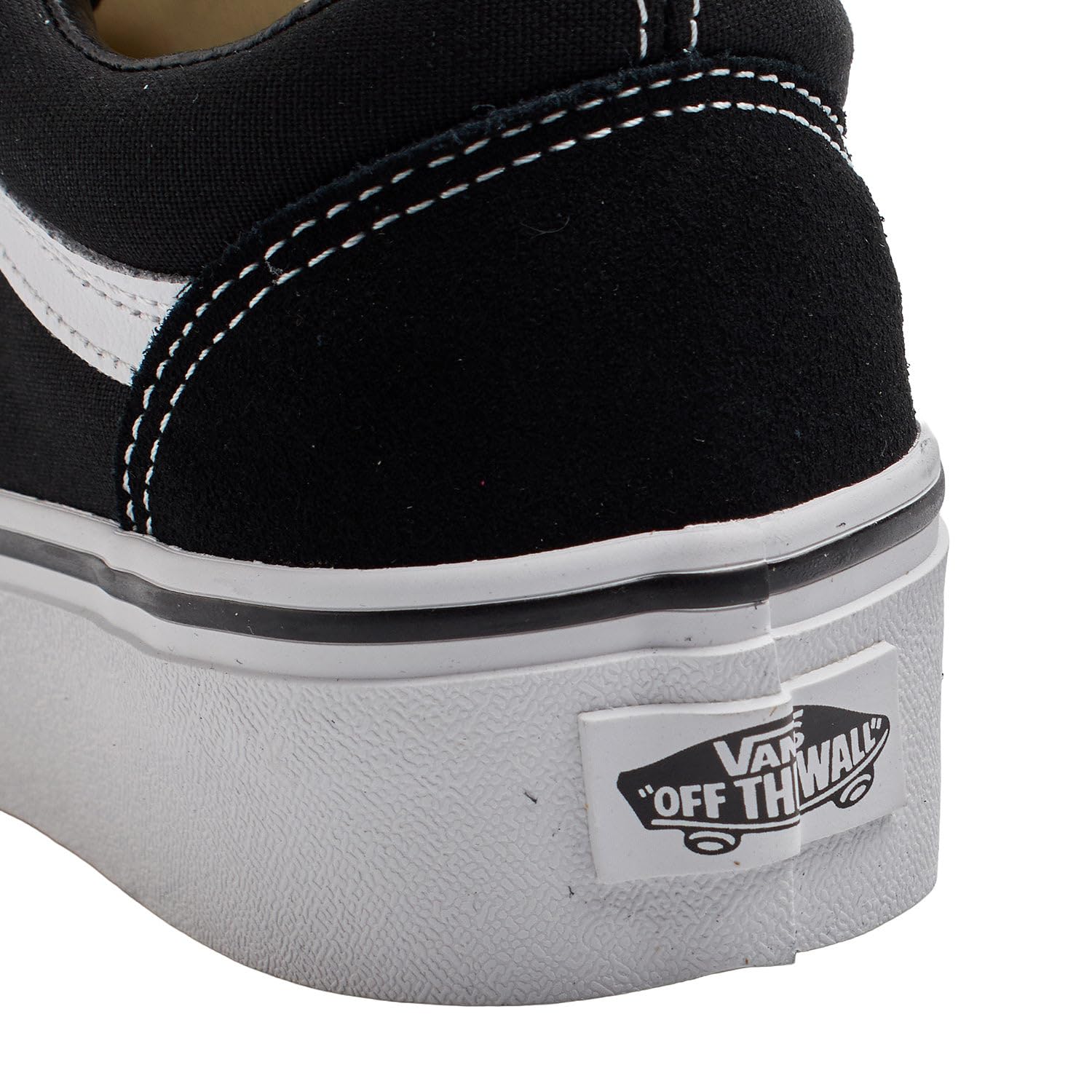   womens old   platform trainers black white y28 5 uk 38 eu