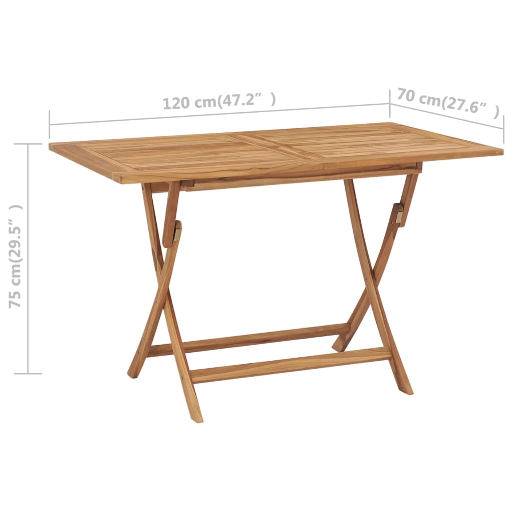 vidaXL Outdoor Dining Table Folding Table Garden Furniture Solid Wood Teak
