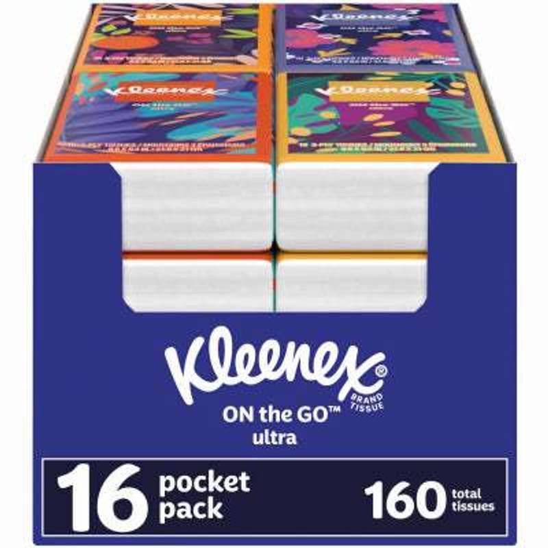   on the   pocket tissue pack 16 count 160 total tissues portable travel facial tissues