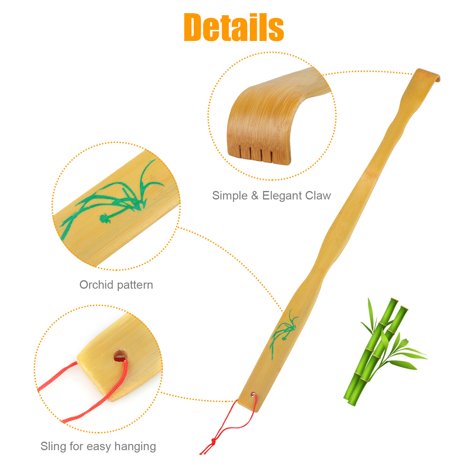 3pcs natural bamboo wooden back scratcher set – handheld   rake for   relief, relaxation & massage tools, durable back   stick, long handle body massager for men women seniors, portable pocket size travel   relief tool for home   use, comfortable wooden back rake for daily relaxation, stress relief, and unique gift idea Product details 4