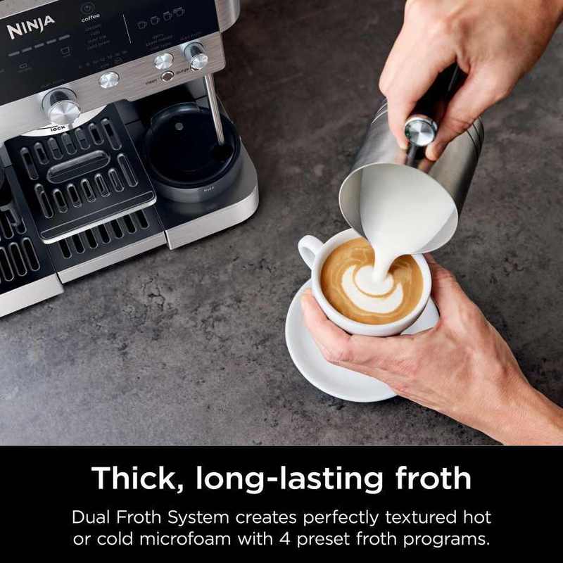 r es601 luxe caf   espresso machine drip coffee cold brew grinder tamper frother silver certified refurbished Product details 7