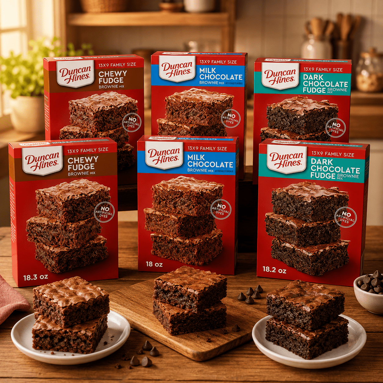 TEMU Brownie Baking Mix Variety Pack Duncan Hines Dark Chocolate Milk Chocolate Chewy Fudge 3 Pack Assorted