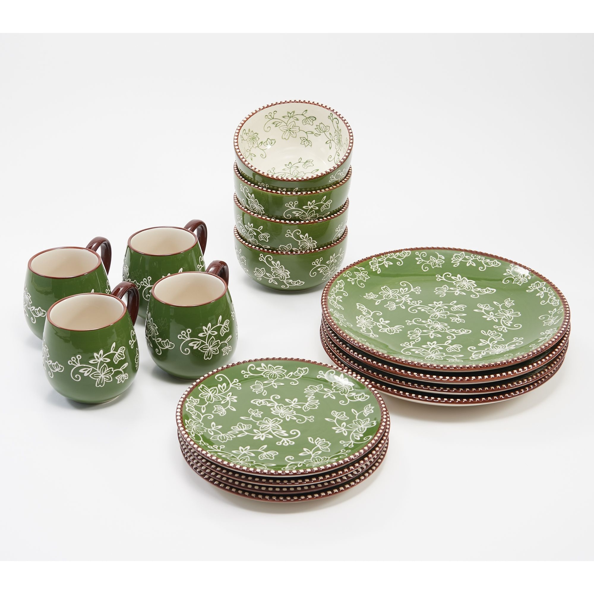 TEMU Floral Lace 16-piece Essential Dinnerware Set