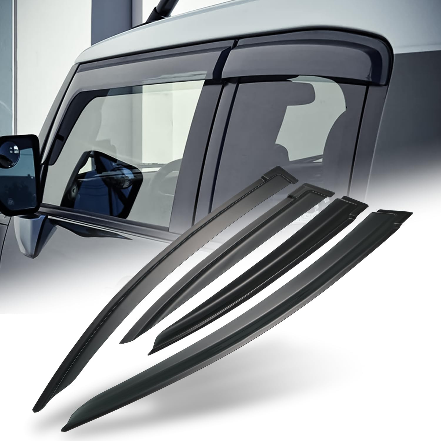 TEMU Rain Guards Vent Visors Shades Compatible With 2012-2015 4-dr, 4pcs ()