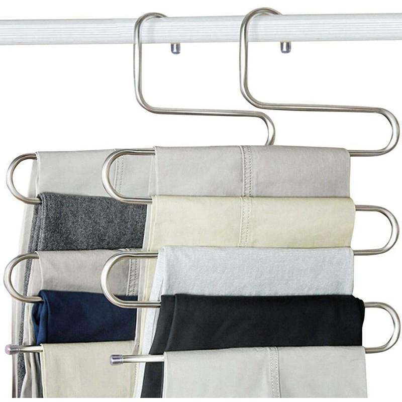 TEMU 2 Pack S Layers Pants Trouser Hanger Clothes Organizer Closet Space Saver