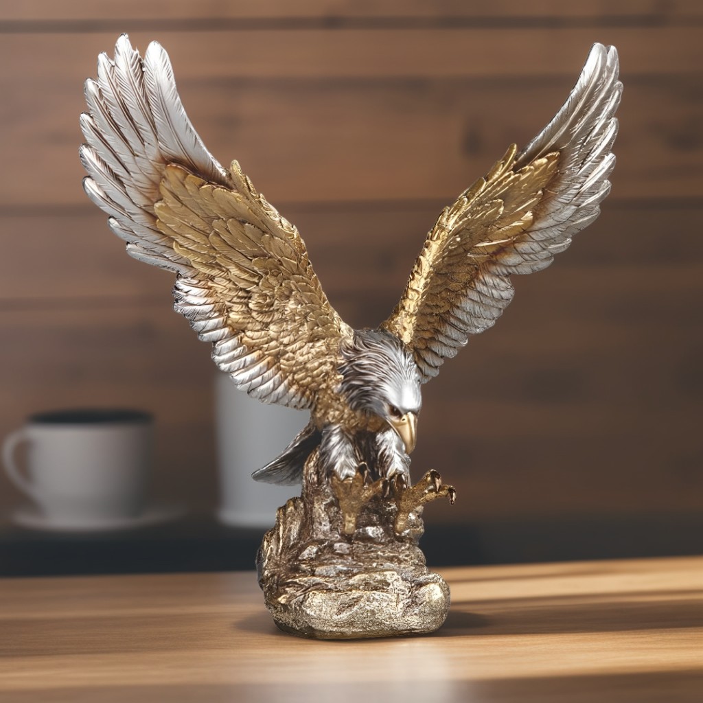 Eagle Hunting Figurine - Majestic 11.25"H Resin Home Decor