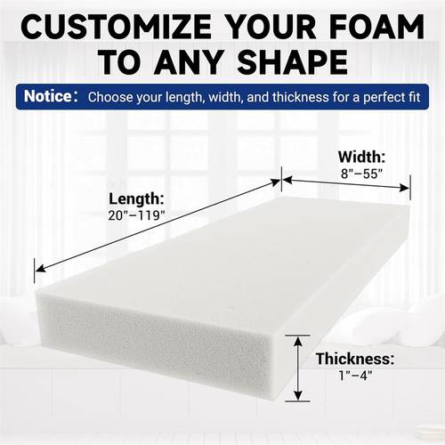 3 inch thick custom size suitable for indoor outdoor and windowsills made of high quality 75d high foam waterproof seat cushion cover not included please enter your size when to cart or contact