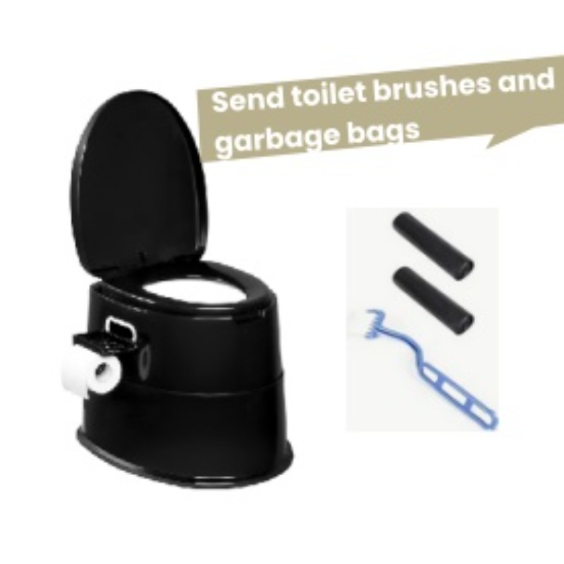 Bonnlo Portable Toilet For Camping Rv Boat Emergency Lightweight Compact Commode With Removable Waste Bucket And Tissue Holder Outdoor Indoor Travel Toilet With Brush And Bag