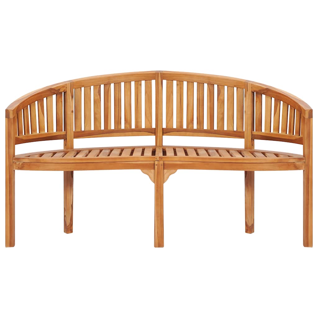 vidaXL Teak Wood Banana-Shaped Garden Bench for Indoor and Outdoor Spaces