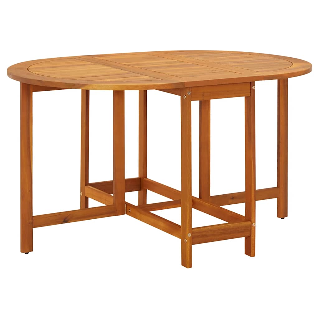 vidaXL Garden Table Folding Brown Solid Acacia Wood Outdoor Surface Patio