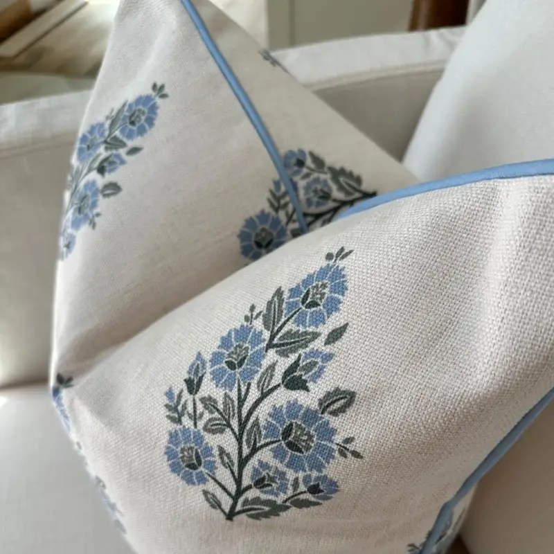 the floral block print pillow cover and decorative throw pillow cover home decor 20 x 20 Product details 5
