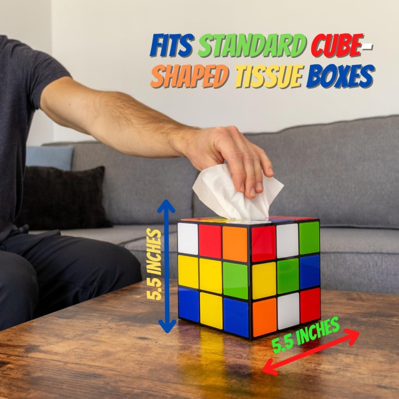magic cube tissue box cover   decor funky furniture magnetic bottom lid   80 s home decor funny tissue box cover Product details 3