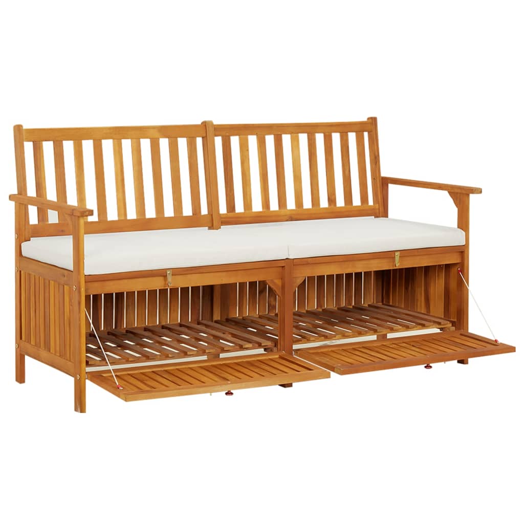 vidaXL Outdoor Storage Bench Deck Box for Patio Furniture Solid Wood Acacia