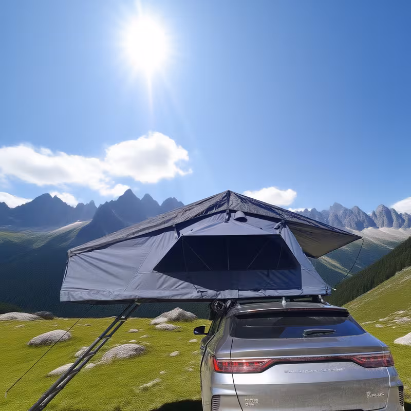 rtt roof top tent for truck camping or overlanding softshell side with telescopic ladder for waterproof Product details 3