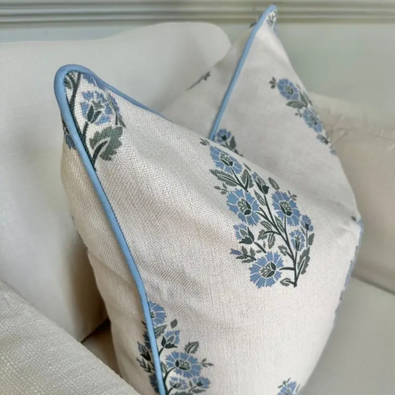 the floral block print pillow cover and decorative throw pillow cover home decor 20 x 20 Product details 6