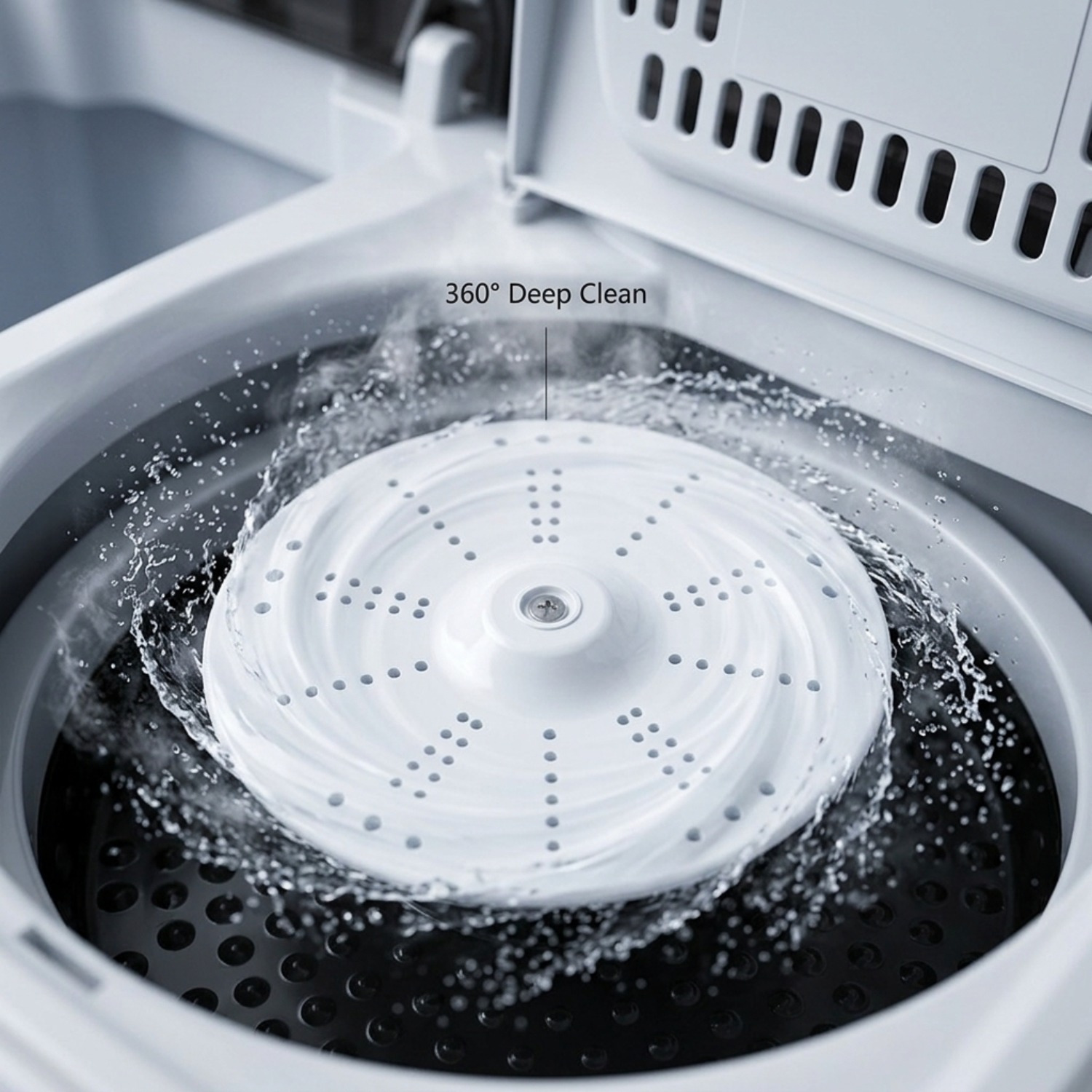 Portable Washing Machine 14.3lbs Capacity 110V Semi Automatic Dual Tub with Drain Pump Grey Lid Ripple Design Top Load Chrome Square 0 26 2 64gal US Plug Laundry Appliance Modern Durable Plastic Body