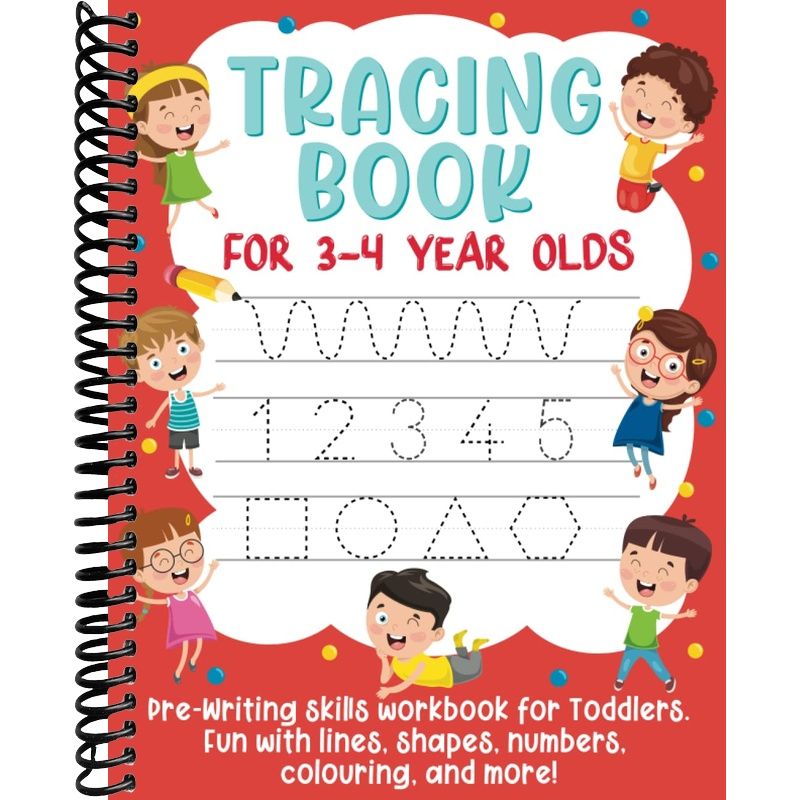 TEMU Tracing Book For 3-4 Year Olds: Pre-writing Skills Workbook For Toddlers. Fun With Lines, Shapes, Numbers, Colouring, And More!: (gift Idea For