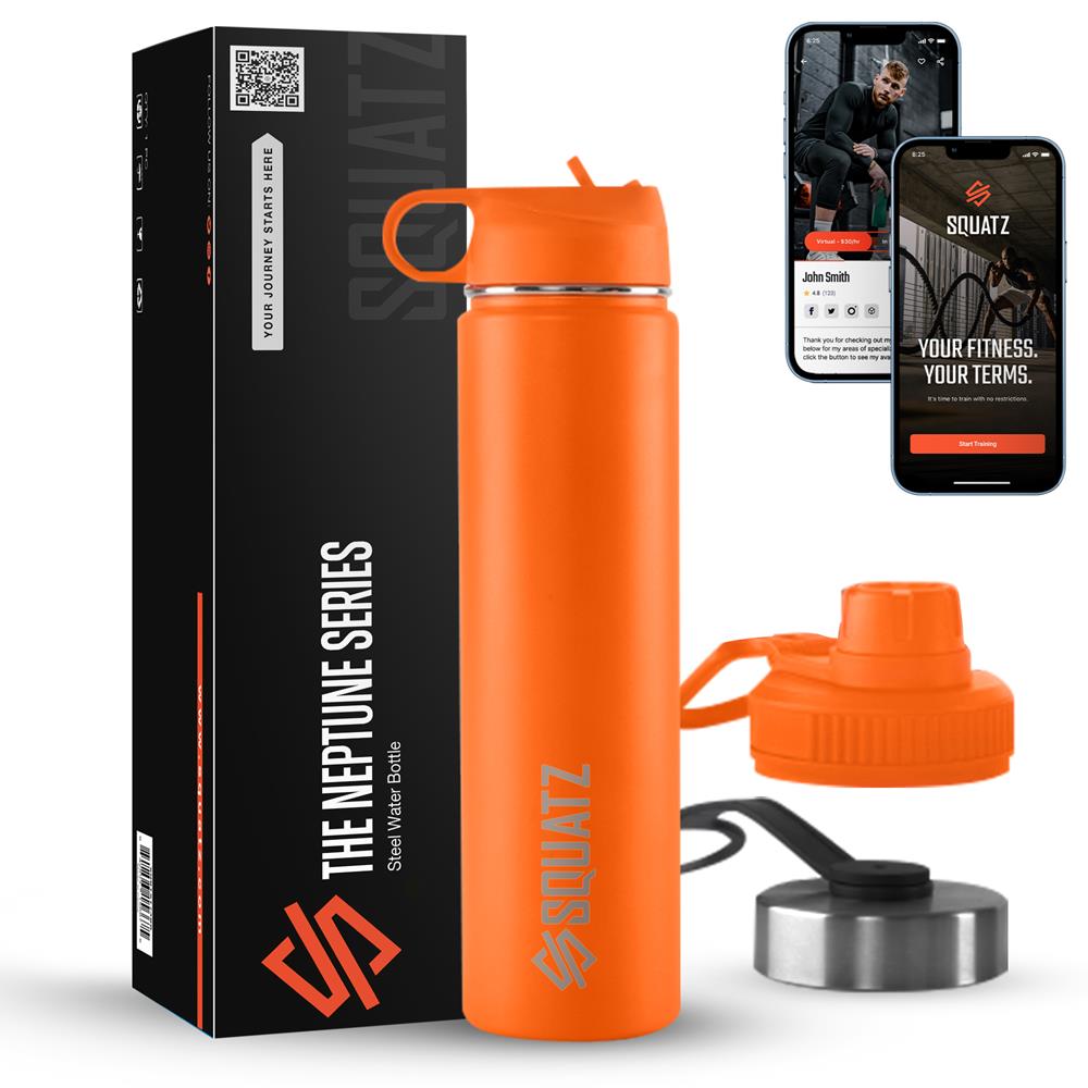 

24oz Stainless Steel Vacuum Insulated Water Bottle With Straw - Orange