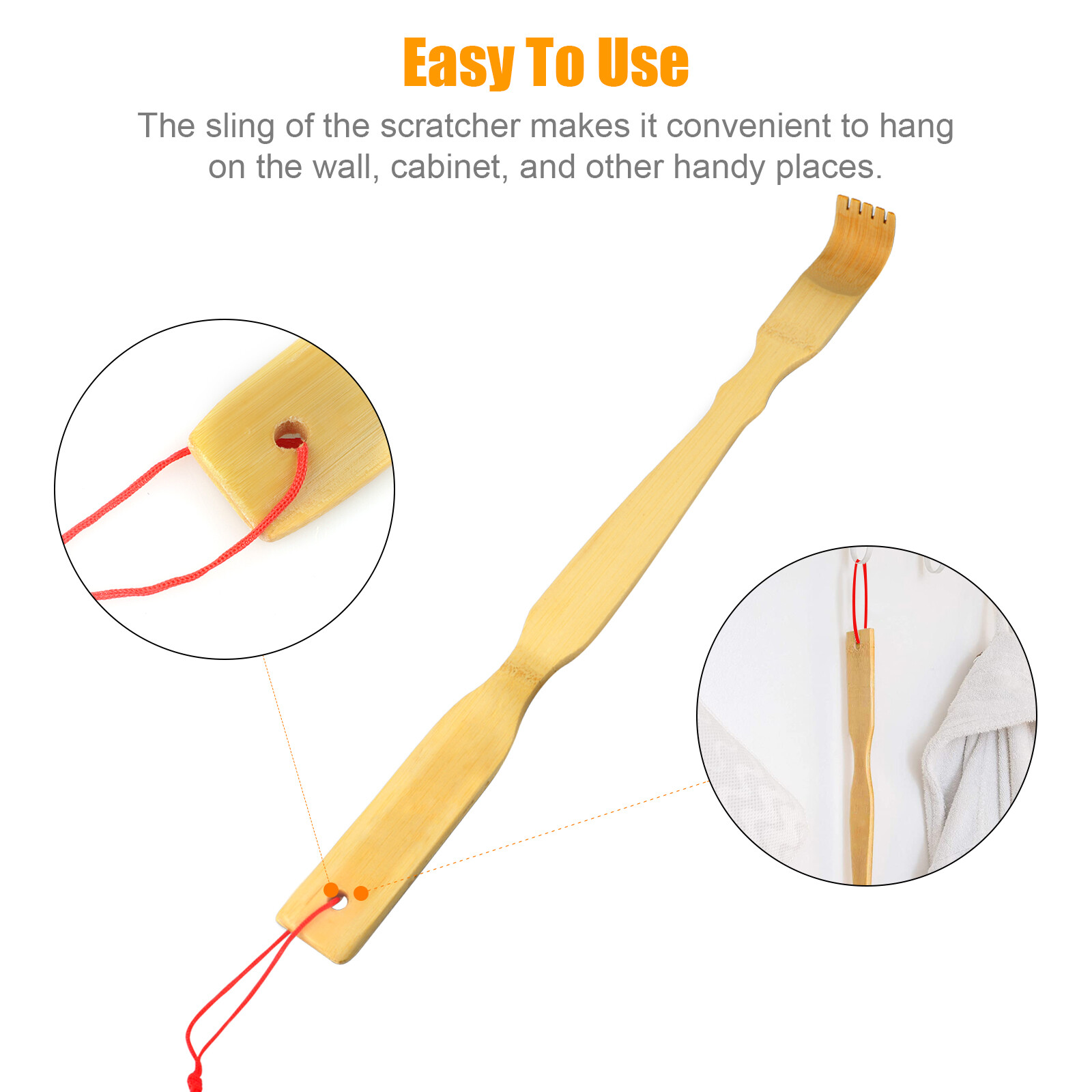 3pcs natural bamboo wooden back scratcher set – handheld   rake for   relief, relaxation & massage tools, durable back   stick, long handle body massager for men women seniors, portable pocket size travel   relief tool for home   use, comfortable wooden back rake for daily relaxation, stress relief, and unique gift idea Product details 2
