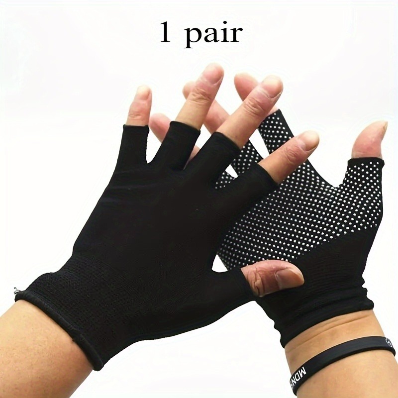 TEMU 2pcs Breathable Half Finger Non-slip Gloves, For Cycling, Hiking, And Fitness