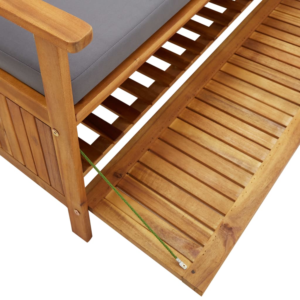 vidaXL Outdoor Storage Bench Deck Box for Patio Furniture Solid Wood Acacia