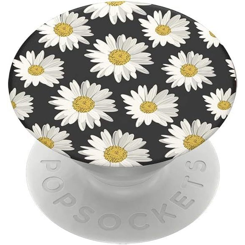     expandable phone grip stand for smartphones and tablets swappable   secure texting video watching selfies accessory daisies