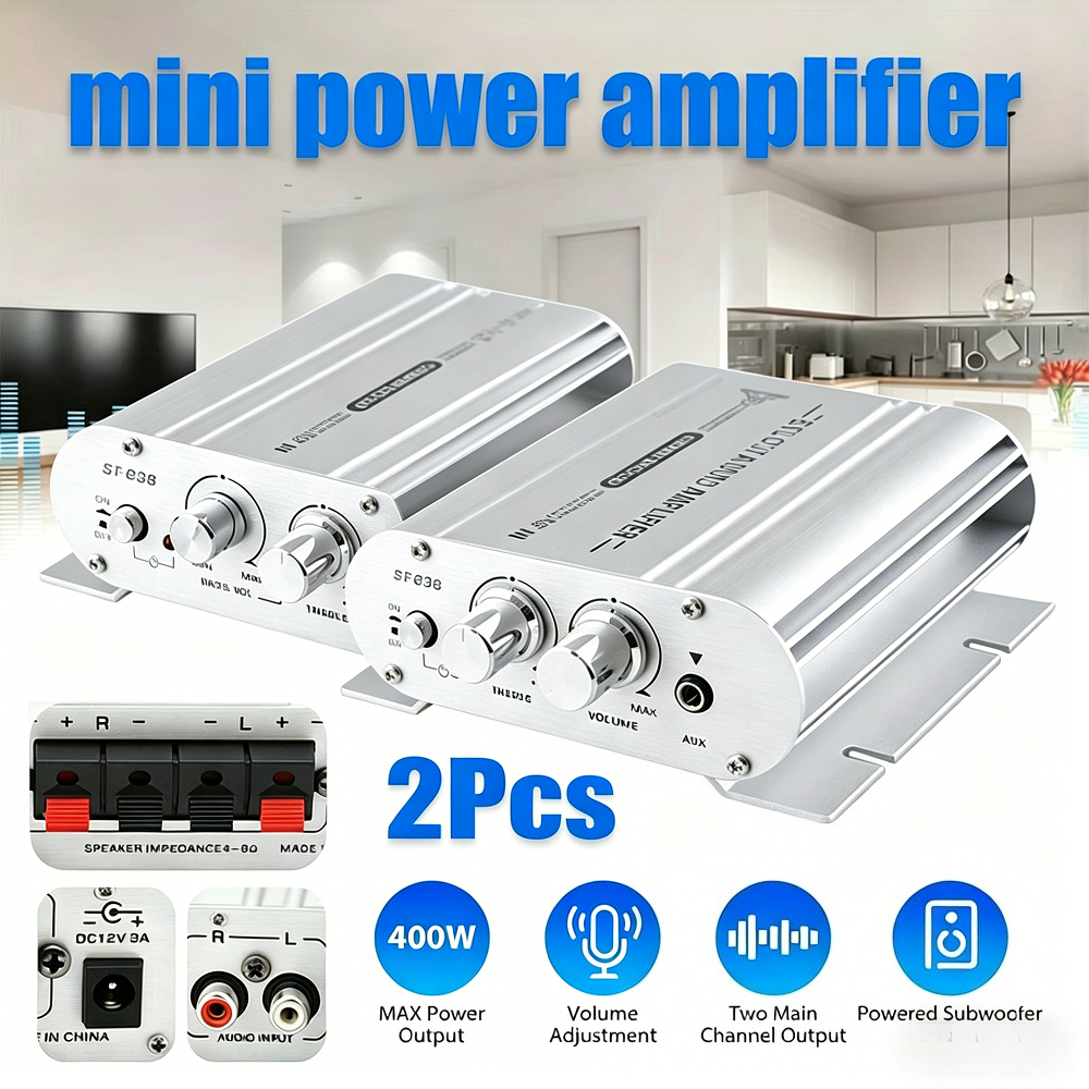 2pcs 12v 400 watt 2 1 channel car amplifier     amp for car audio stereo system   vehicle amplifier for subwoofer speakers ideal for   upgrade