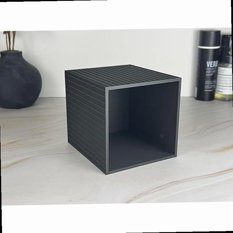tissue box cover square facial tissue holder storage for bathroom vanity countertops dressers night stand parlors and offices fluted 1 black Product details 4