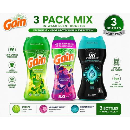 3 in wash scent booster assorted laundry freshness scents
