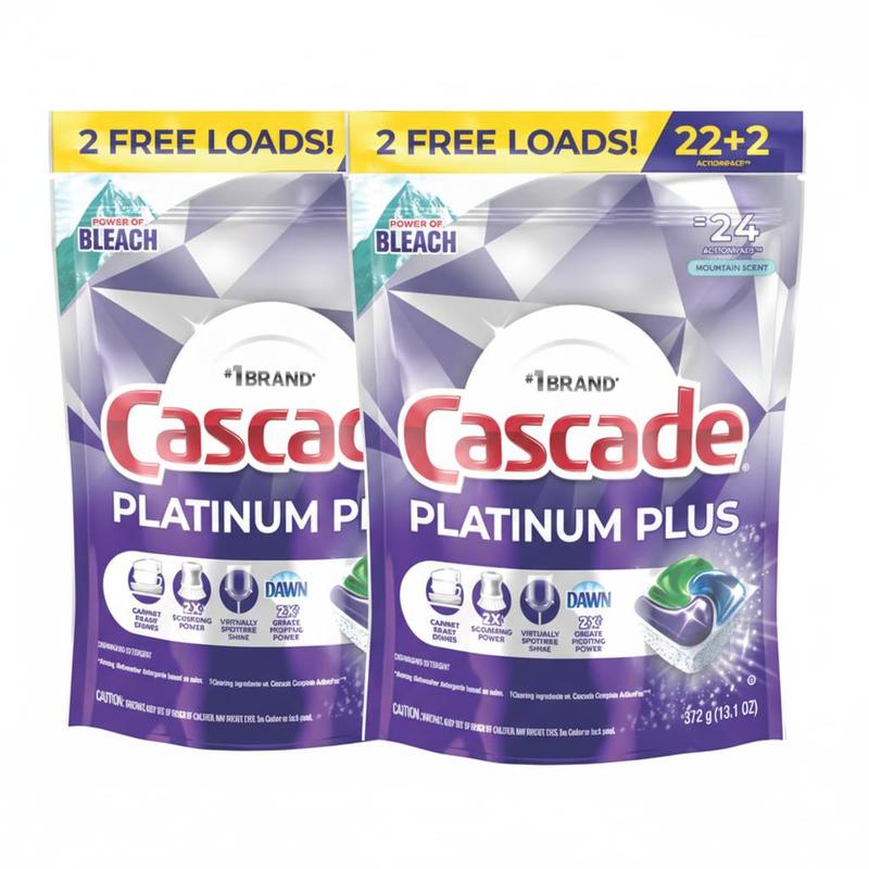 TEMU 2 Pack Cascade Mountain Scent Dishwasher Pods 24 Ct