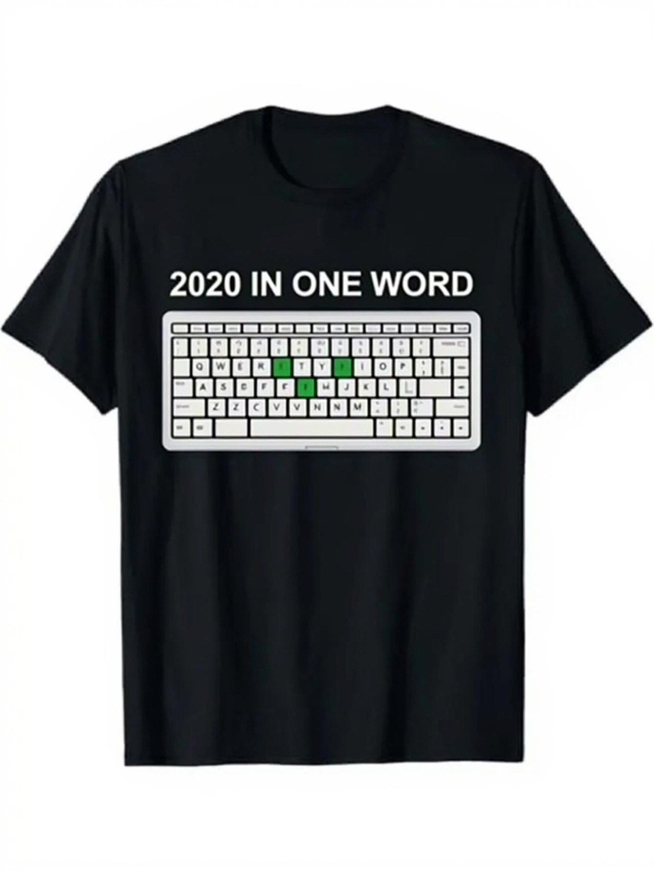 [Plus Size]Men s Printed T-Shirt, Computer Keyboard Illustration Short-Sleeve Tee, Street   Humor Design, Minimalist Black Top, Summer   Gift