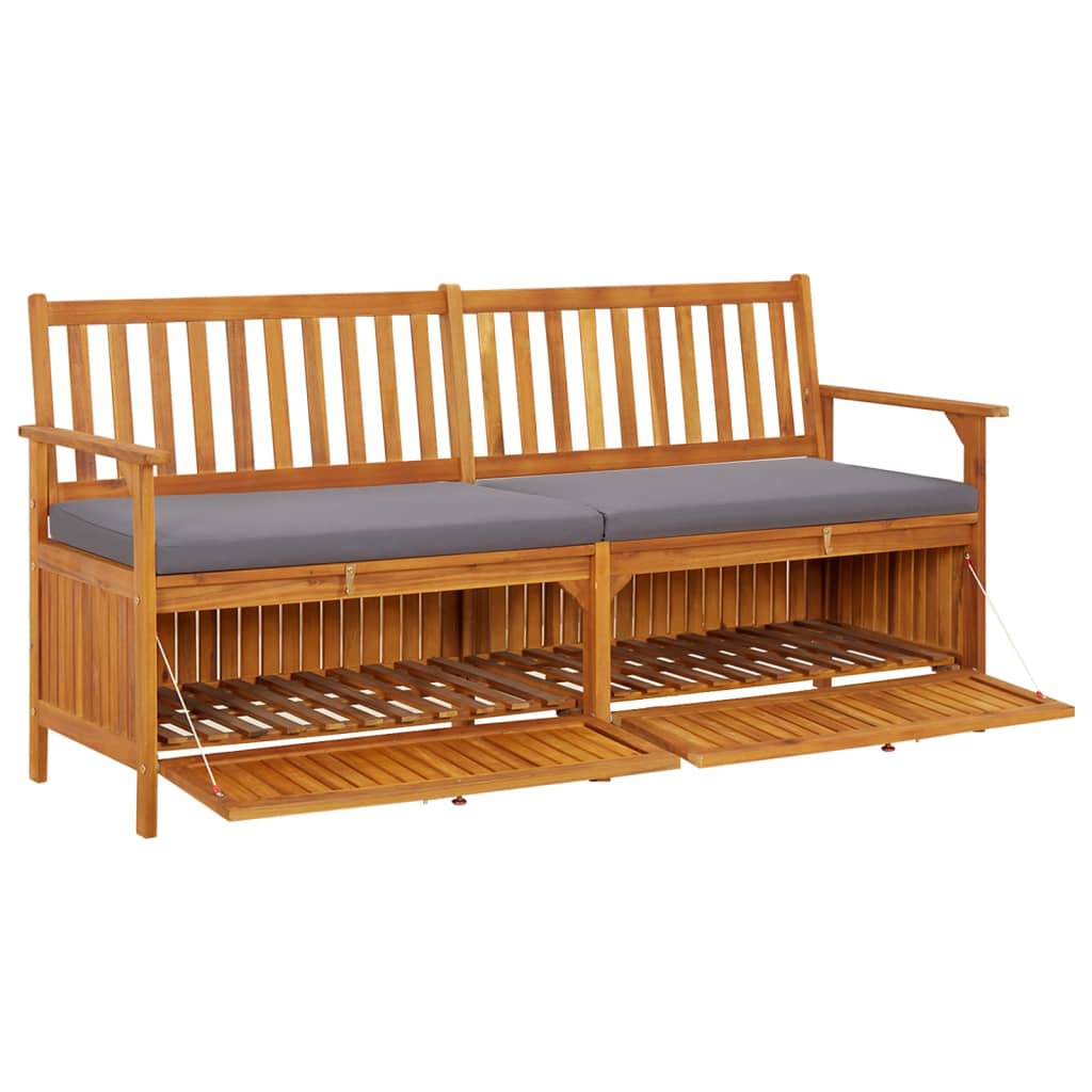 vidaXL Outdoor Storage Bench Deck Box for Patio Furniture Solid Wood Acacia